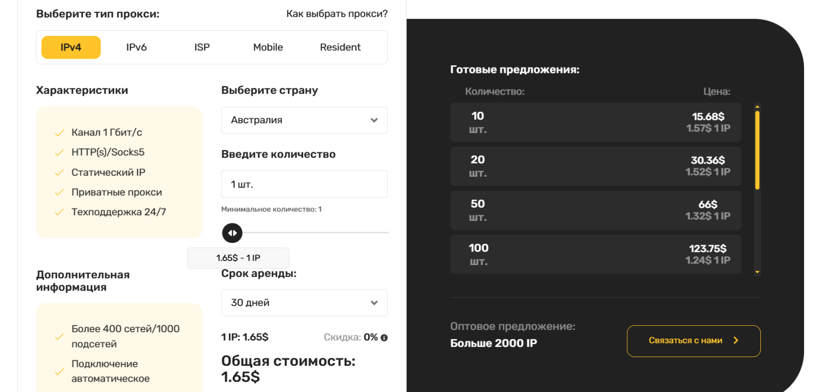 пример платного прокси с ценами пример платного прокси с ценами
