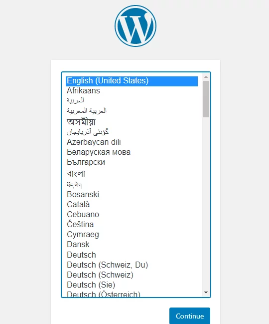 Русский язык установки WordPress Выбор языка WordPress