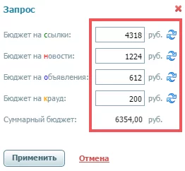 раздельный бюджет на вечные