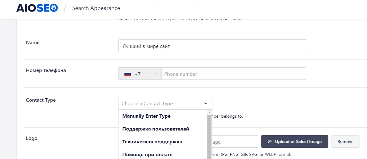 Имя сайта All in One SEO Pack в WordPress Заголовок и описание в All in One SEO Pack в WordPress