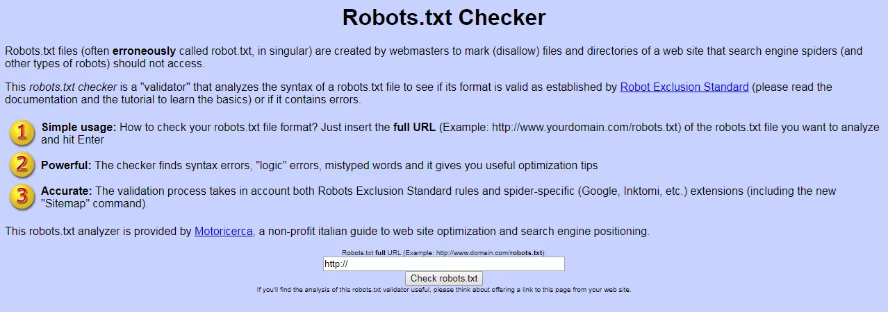 Как проверить и исправить ошибки на сайте в файле robots.txt. Проверка файла robots.txt на наличие ошибок. Онлайн-сервис Motoricerca.