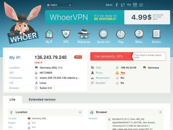 сервис whoer.net для определения IP whoer.net