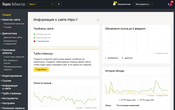 Вебмастер Яндекса Яндекс.Вебмастер