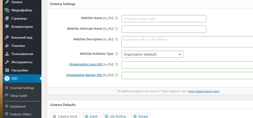 SSO Schema Markup плагин WordPress Schema Markup в WordPress