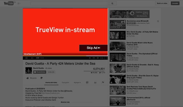 Видеореклама на YouTube Видеореклама