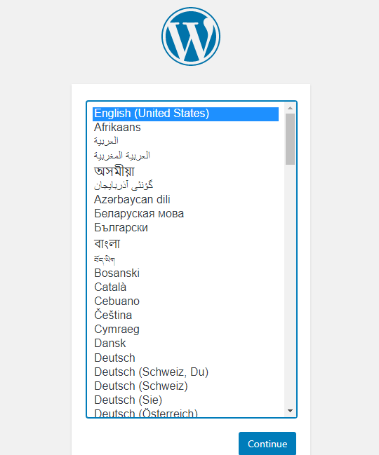 Русский язык установки WordPress Выбор языка WordPress