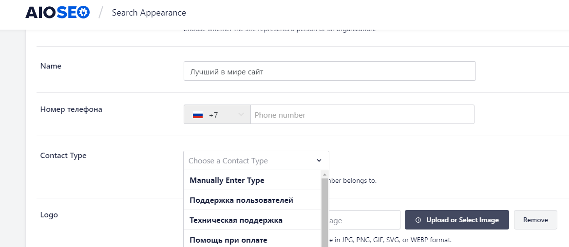 Имя сайта All in One SEO Pack в WordPress Заголовок и описание в All in One SEO Pack в WordPress
