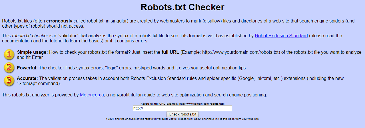 Как проверить и исправить ошибки на сайте в файле robots.txt. Проверка файла robots.txt на наличие ошибок. Онлайн-сервис Motoricerca.