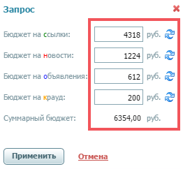 Разделенный бюджет вечных ссылок