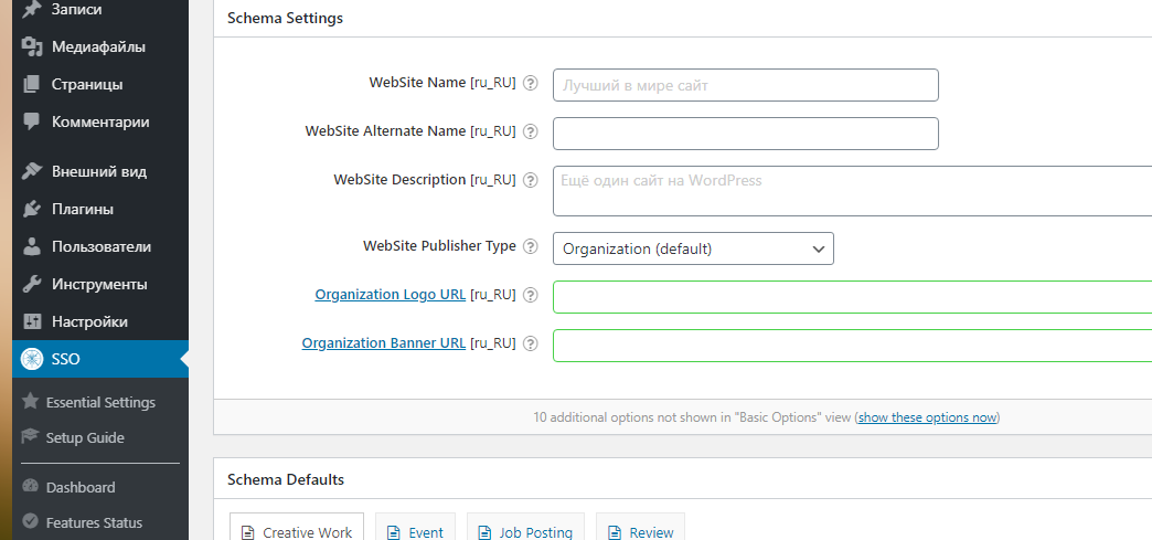 SSO Schema Markup плагин WordPress Schema Markup в WordPress